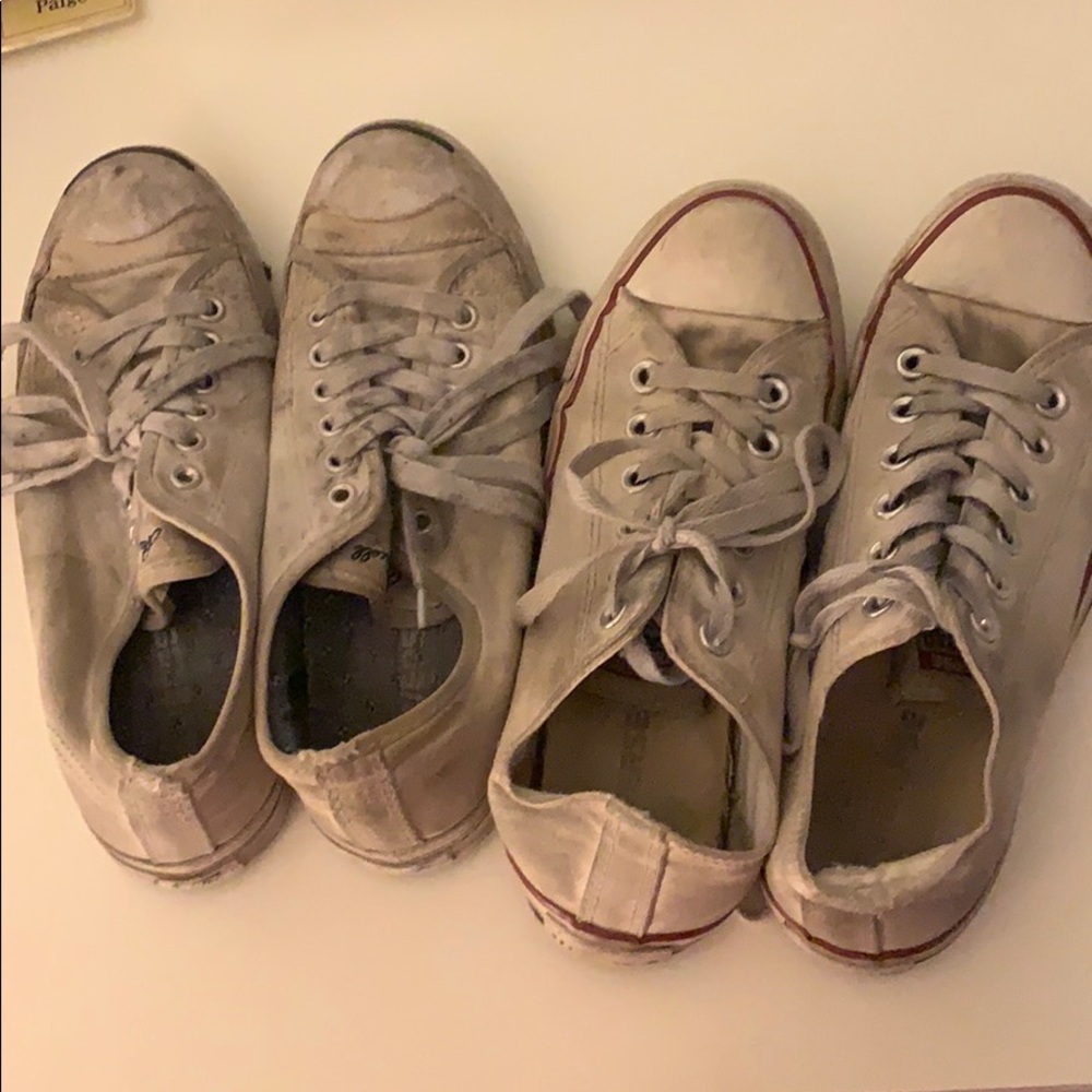 white jack purcell’s and converse both 7.5